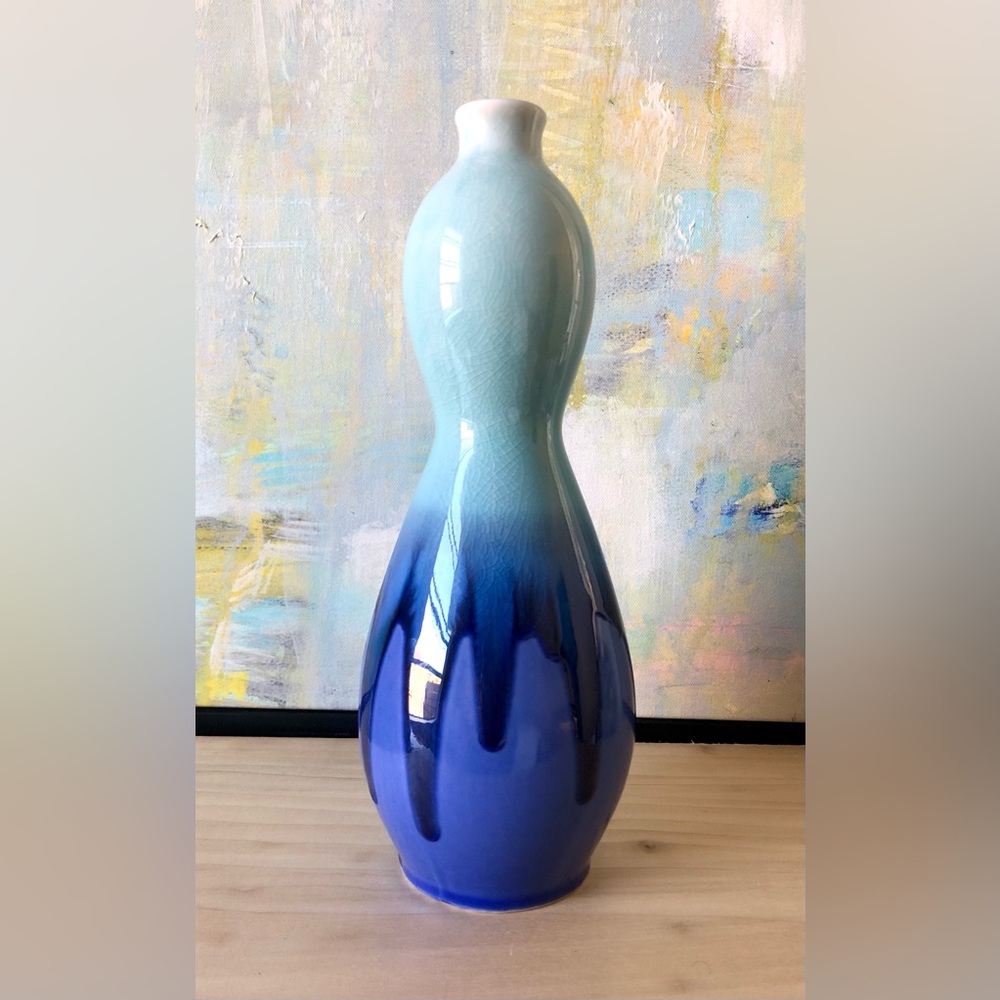 Shigaraki Blue Ombré Vase